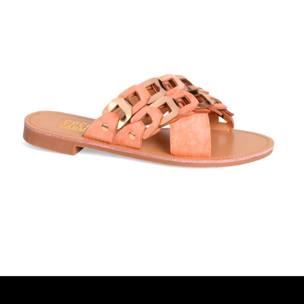 Criss Cross Salmon Flat Open Toe sandals